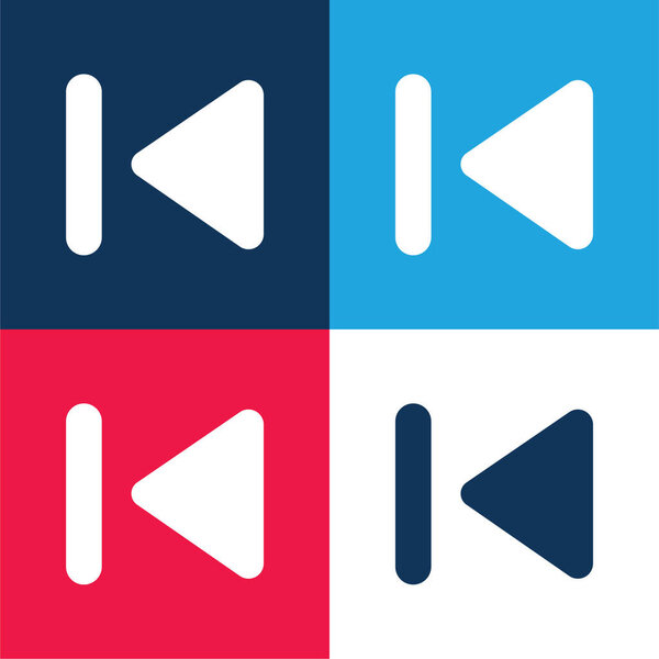 Back Track blue and red four color minimal icon set