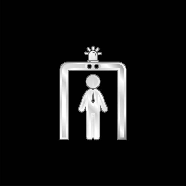 Airport Security Portal silver plated metallic icon