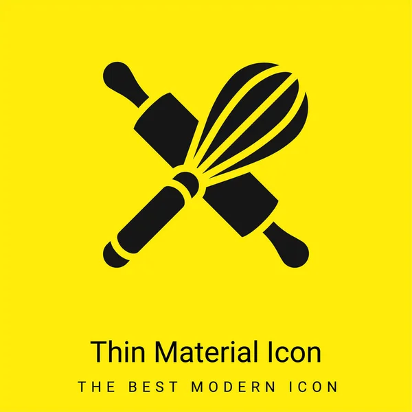 Baking Minimal Bright Yellow Material Icon — Stock Vector