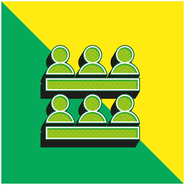 Association Green and yellow modern 3d vector icon logo