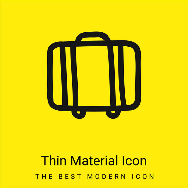 Baggage Suitcase Hand Drawn Outline From Side View minimal bright yellow material icon