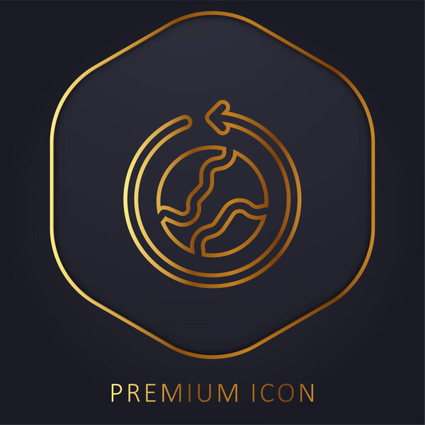 Around The World golden line premium logo or icon