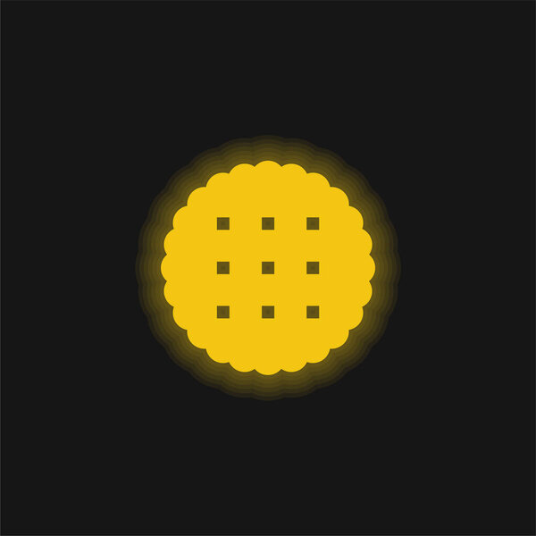 Biscuit yellow glowing neon icon