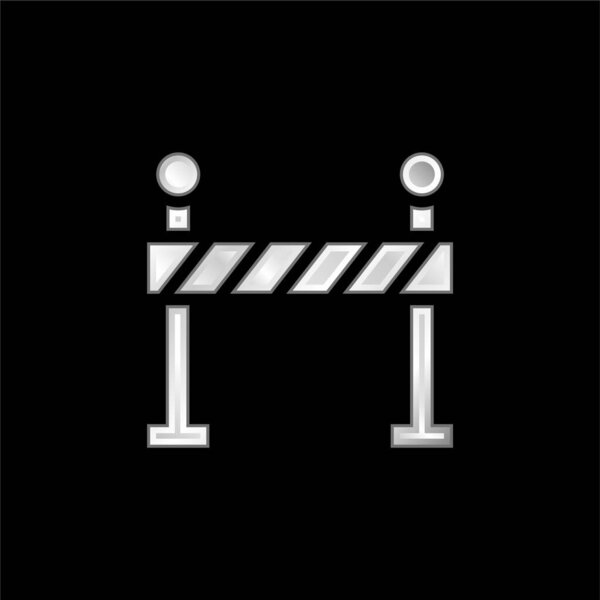 Barrier silver plated metallic icon