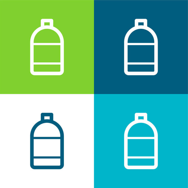 Алкоголь Плоский четырехцветный минимальный набор значков