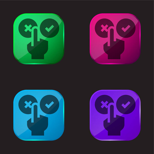 Bad Review четырехцветная кнопка стекла