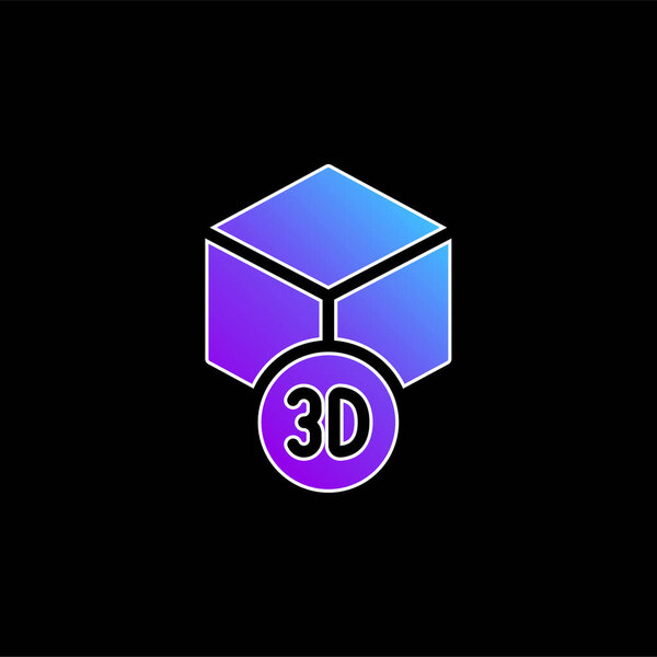 3d Printing blue gradient vector icon