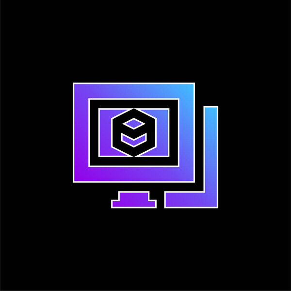 3d Моделирование значка синего градиента