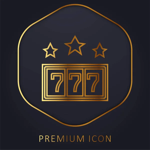 stock vector 777 golden line premium logo or icon