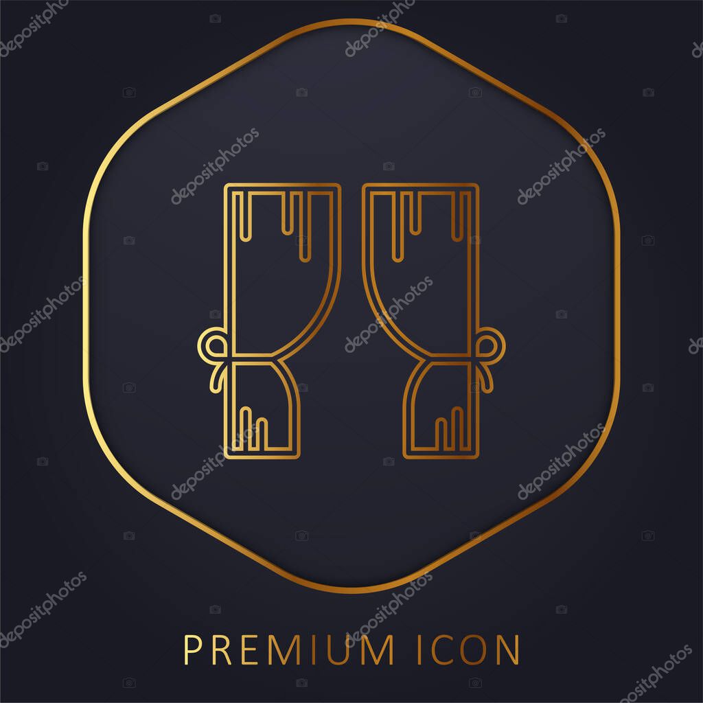 Blinds golden line premium logo or icon