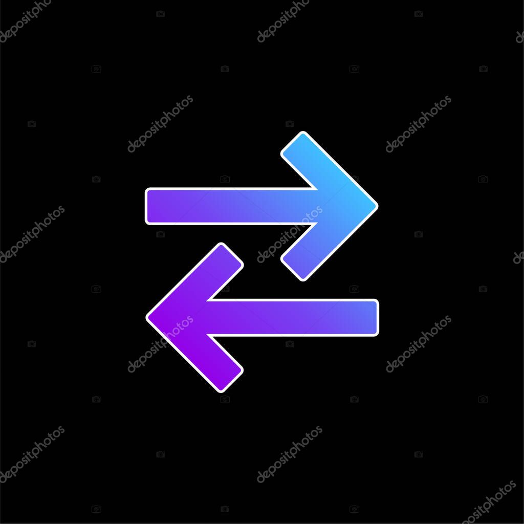 Arrows Couple To Opposite Directions blue gradient vector icon