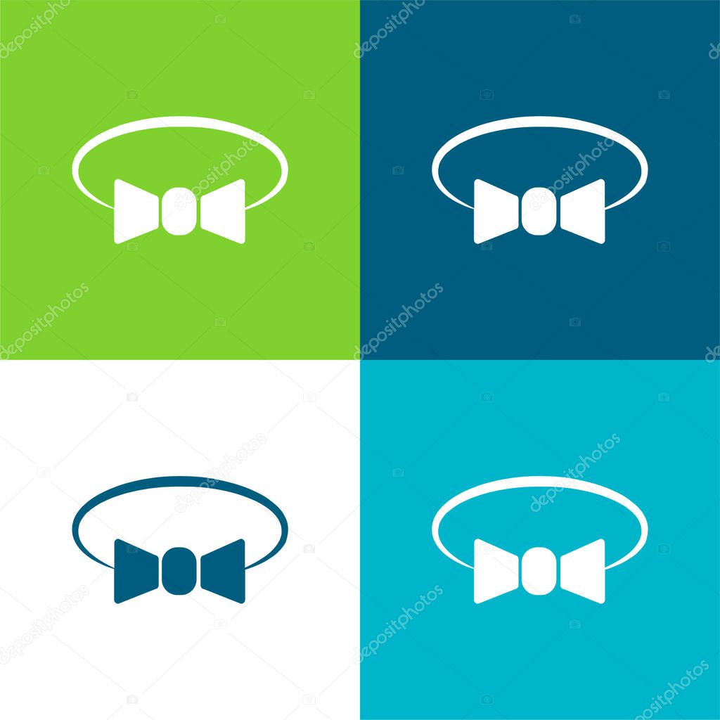 Bow Tie Variant Flat four color minimal icon set