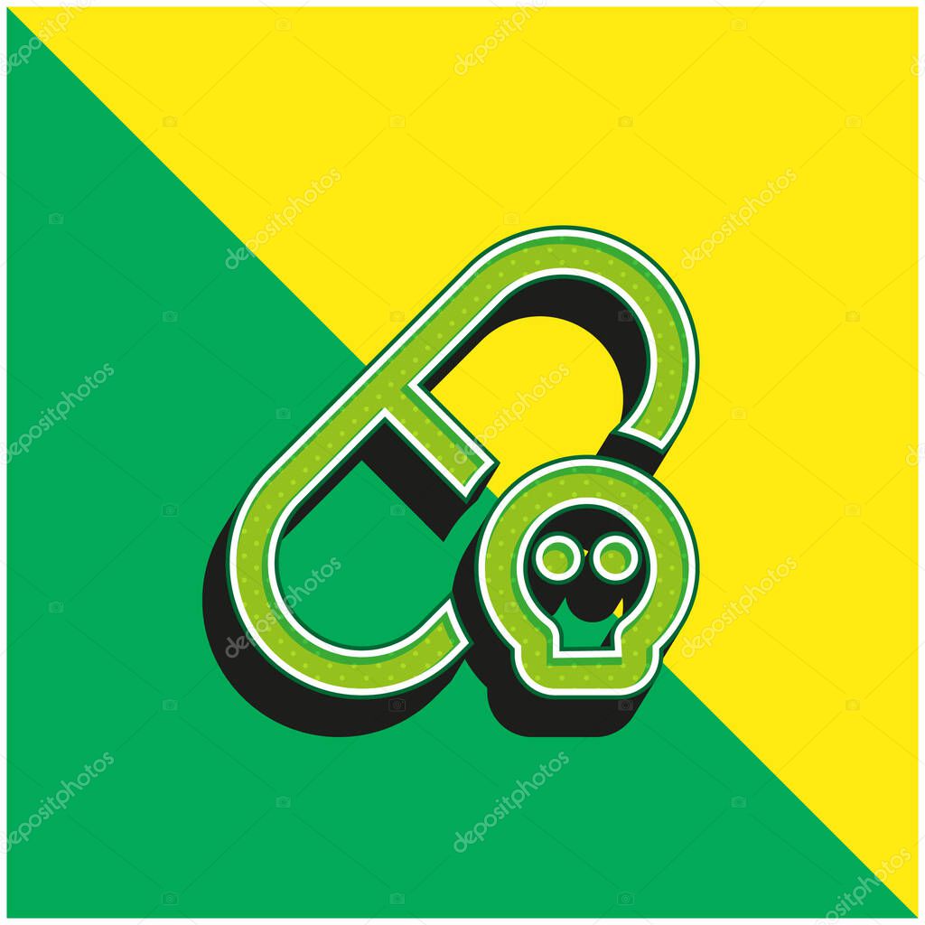 Allergic Green and yellow modern 3d vector icon logo