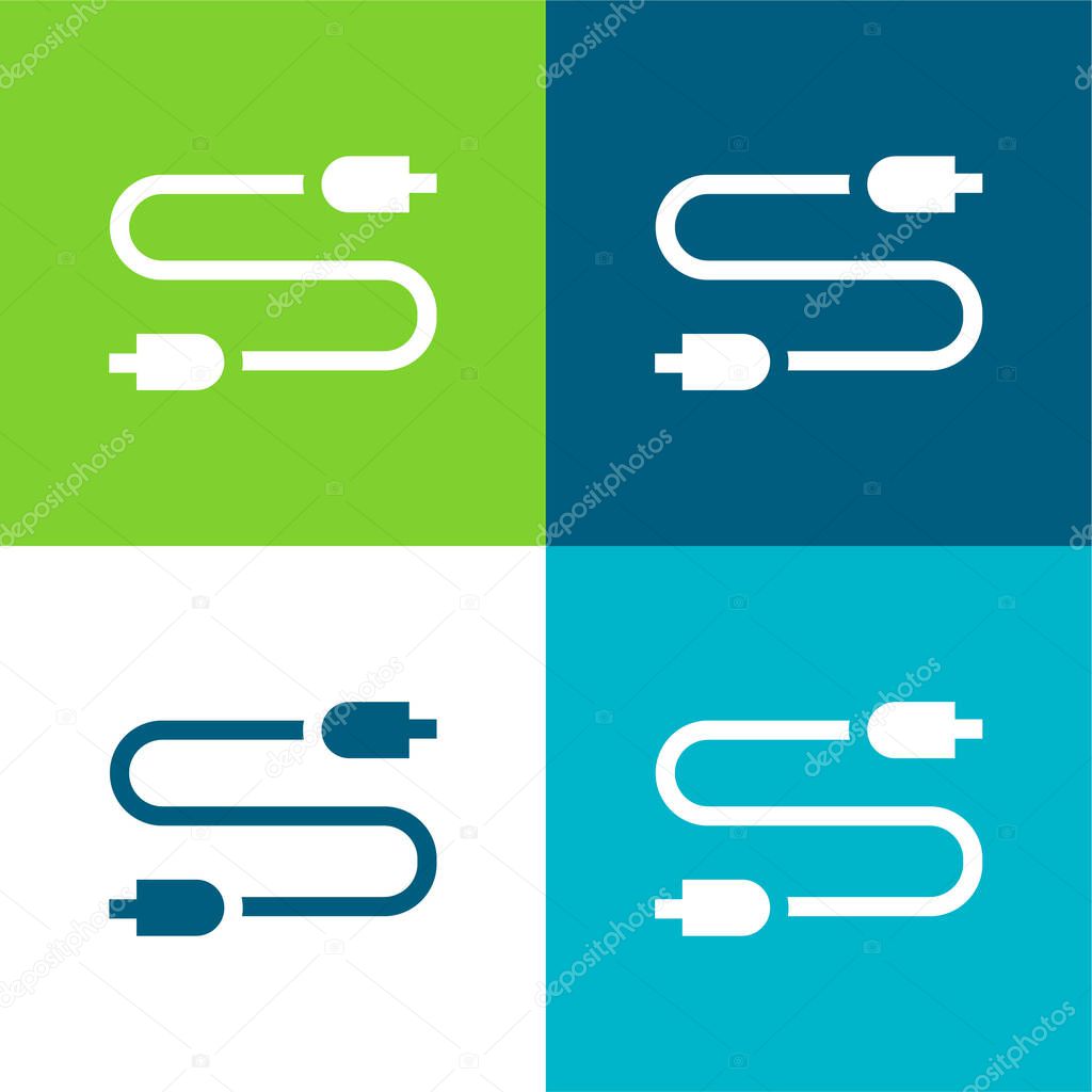 Audio Jack Flat four color minimal icon set