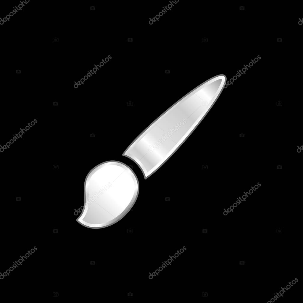 Artist Brush silver plated metallic icon
