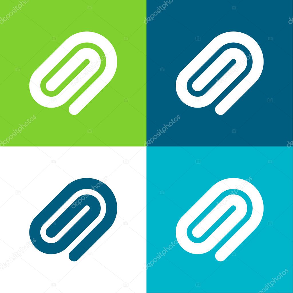 Attach Flat four color minimal icon set