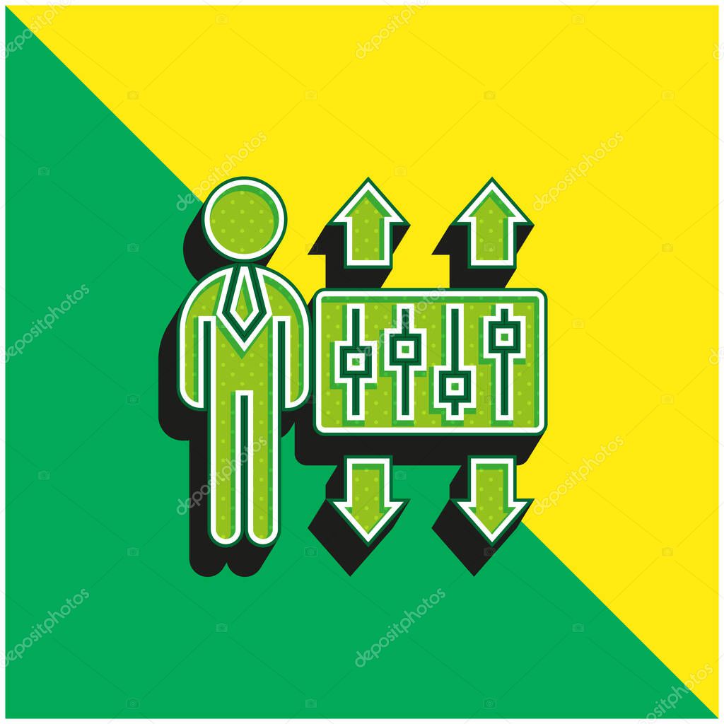 Adaptation Green and yellow modern 3d vector icon logo