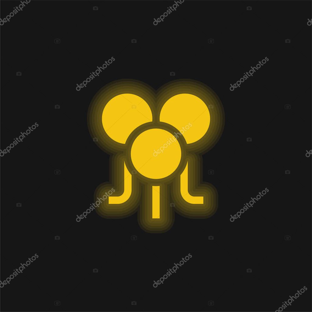 Balloon yellow glowing neon icon