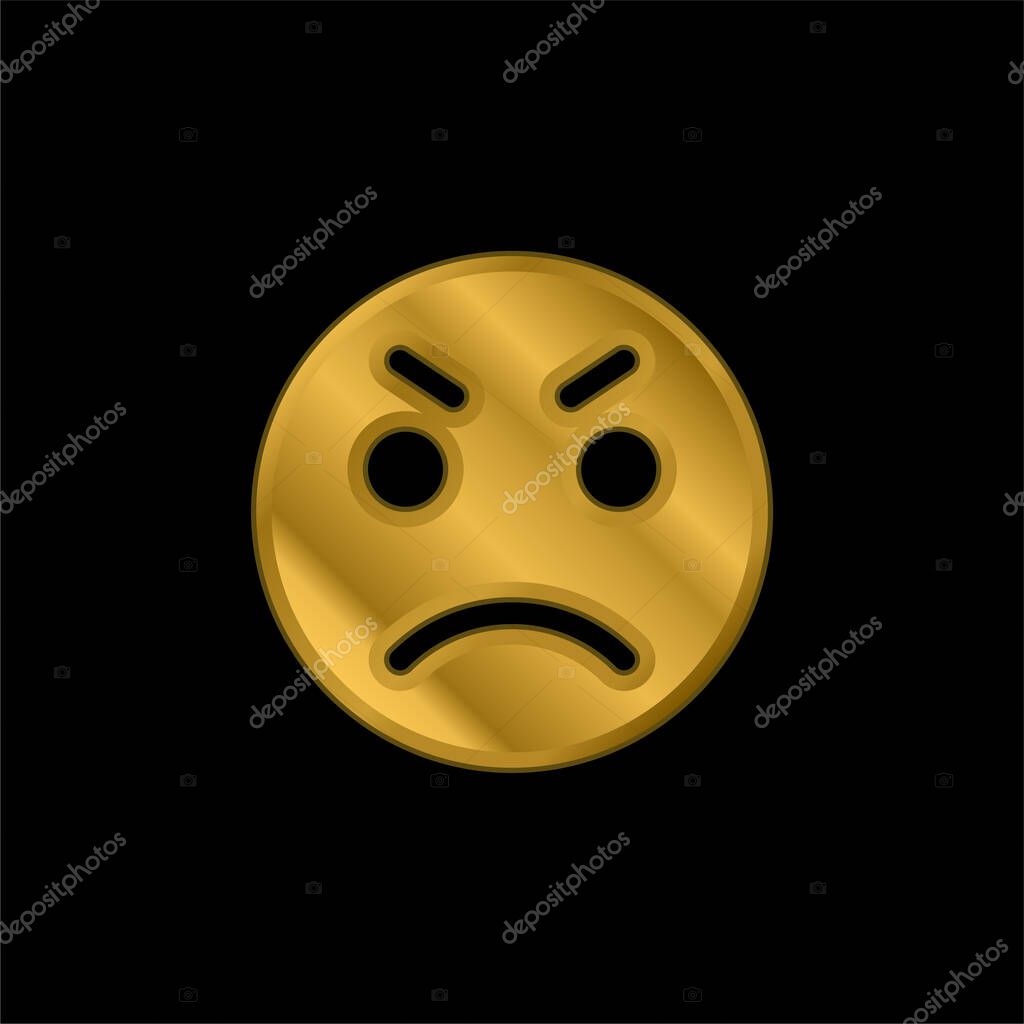 Anger gold plated metalic icon or logo vector