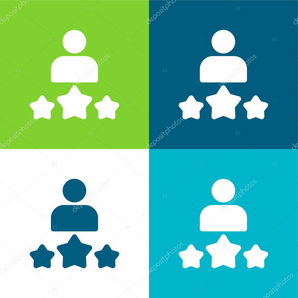 Best Employee Flat four color minimal icon set