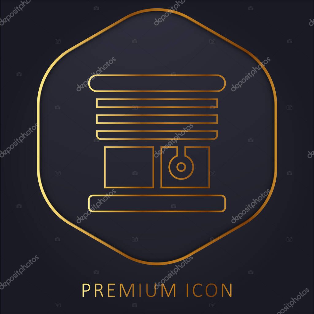 Blinds golden line premium logo or icon