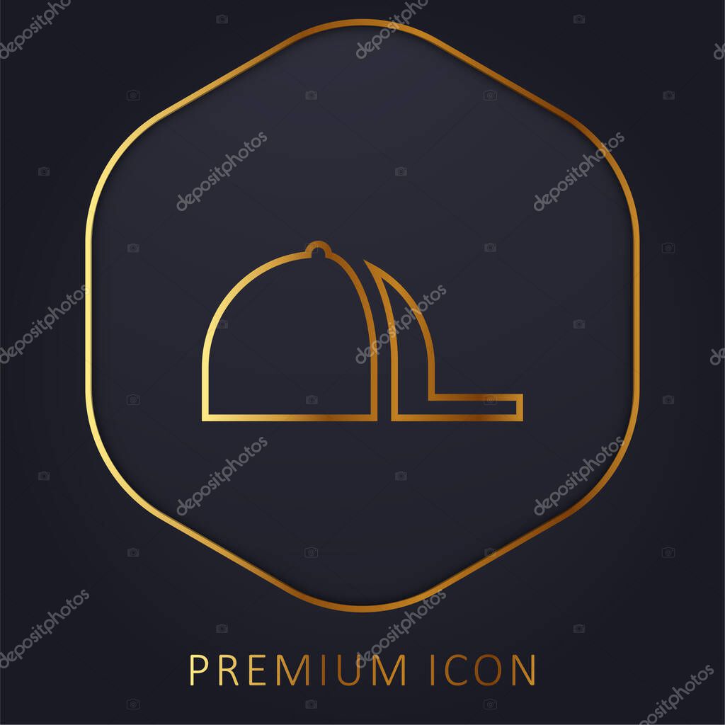Baseball Cap golden line premium logo or icon