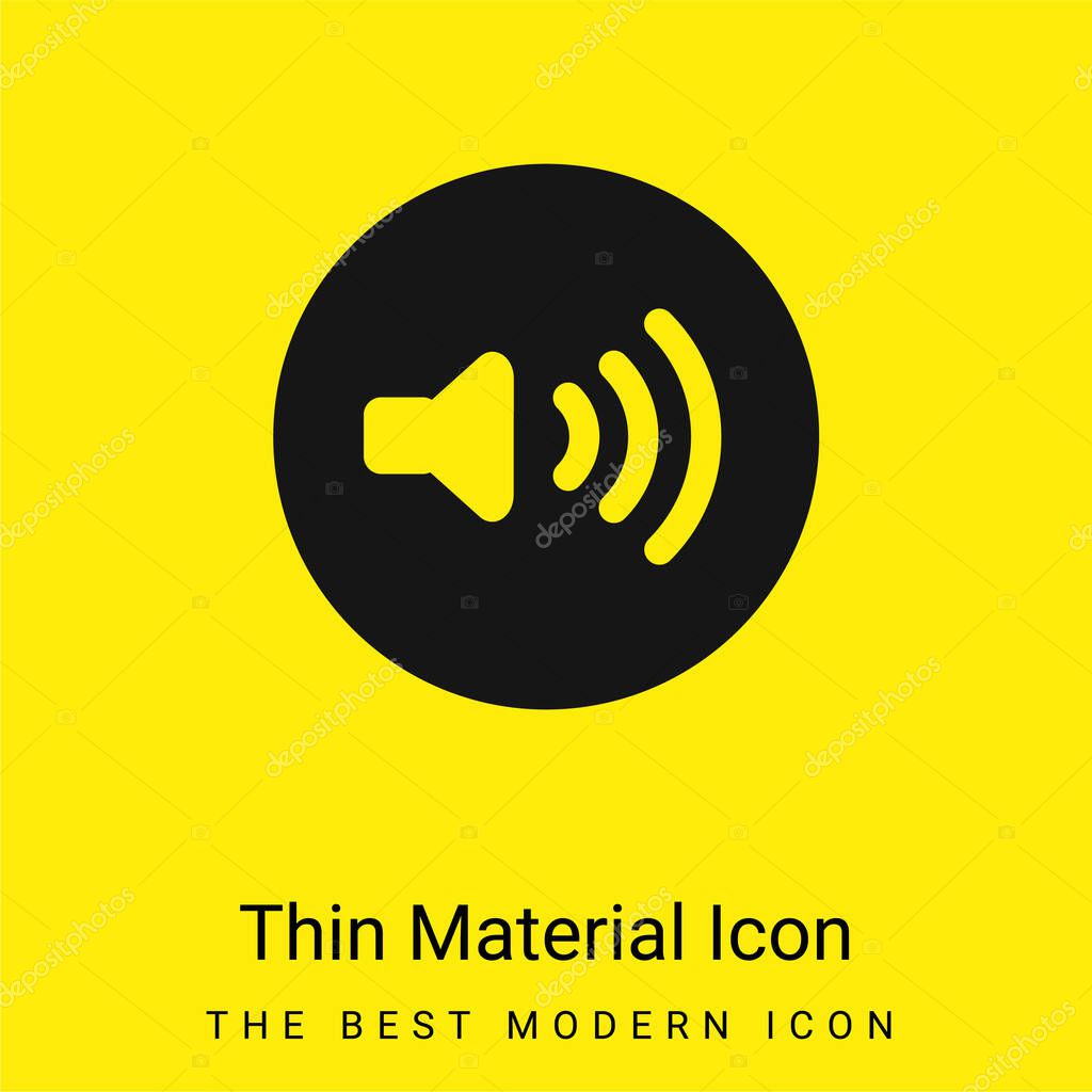 Audio Control Button minimal bright yellow material icon