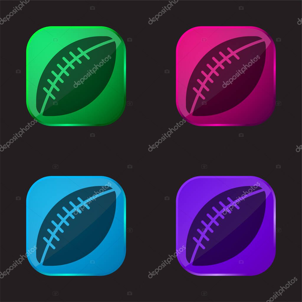 American Football four color glass button icon