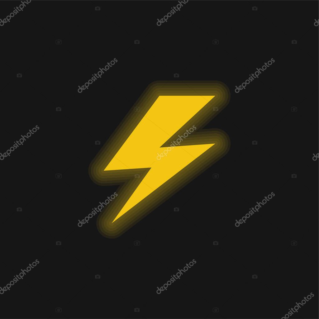 Bolt yellow glowing neon icon