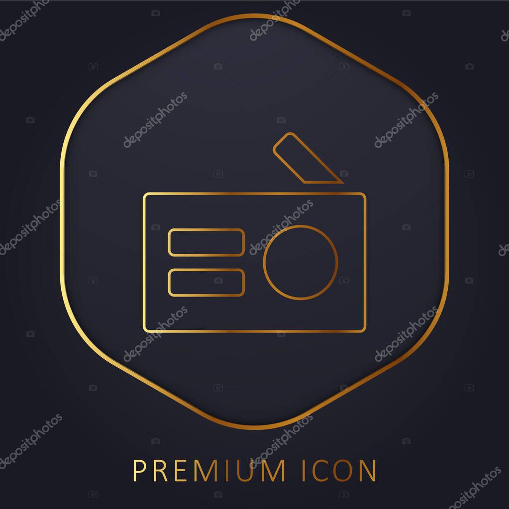Antique Radio golden line premium logo or icon