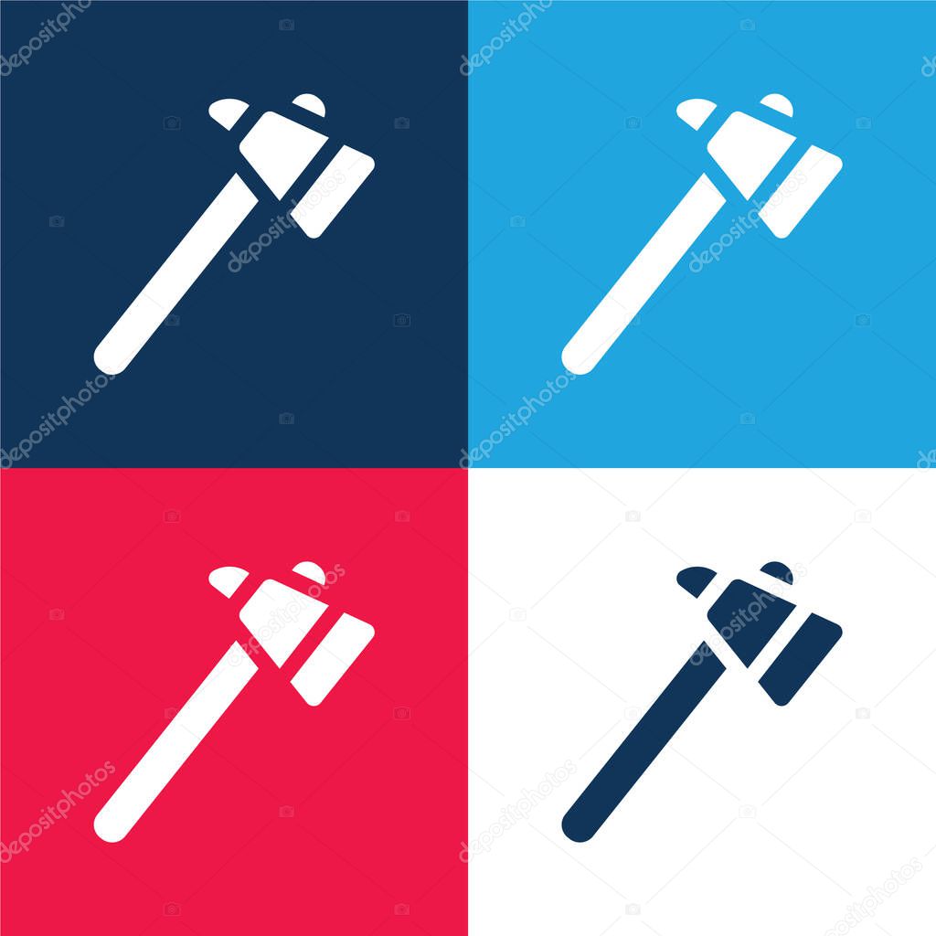Ax blue and red four color minimal icon set
