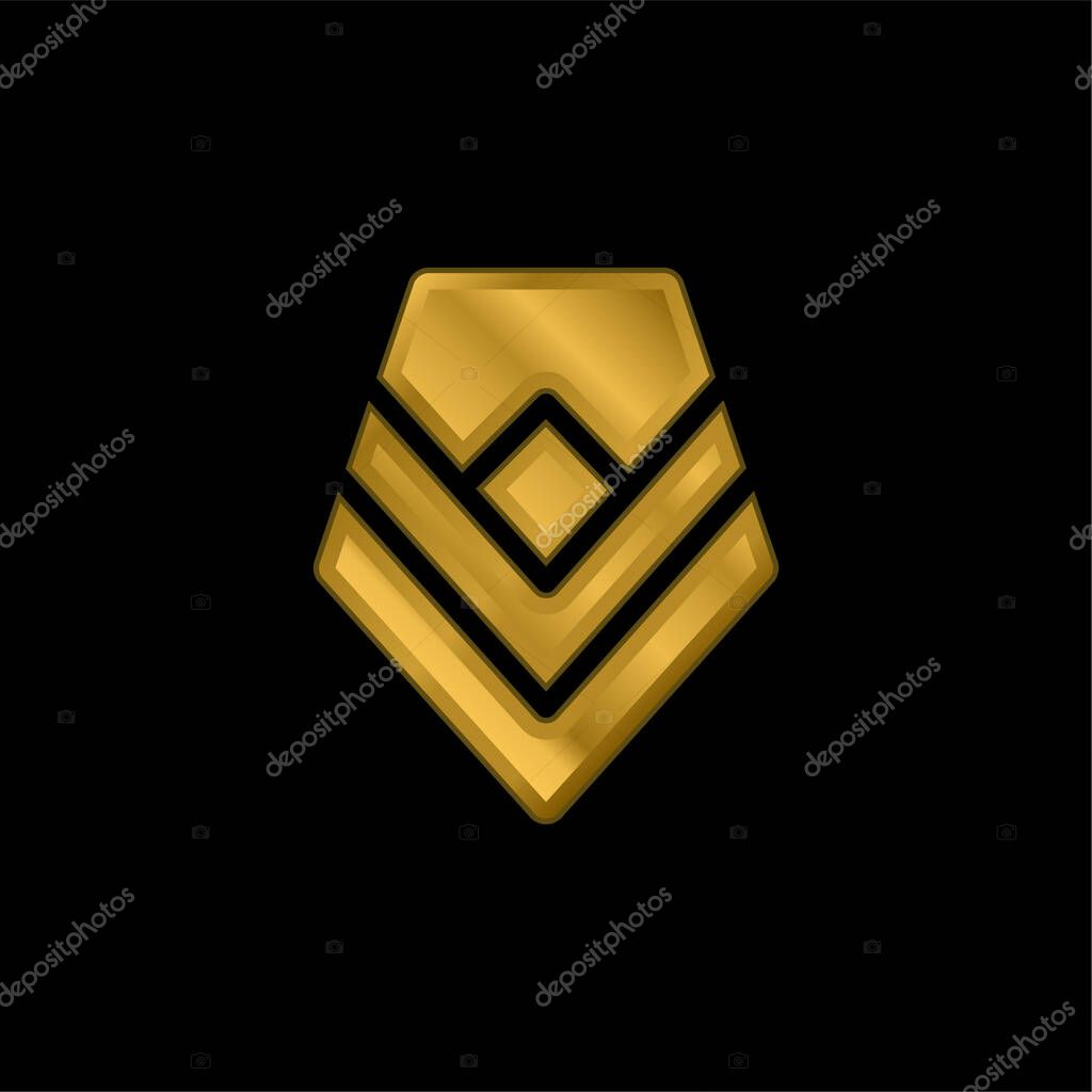 Badge gold plated metalic icon or logo vector