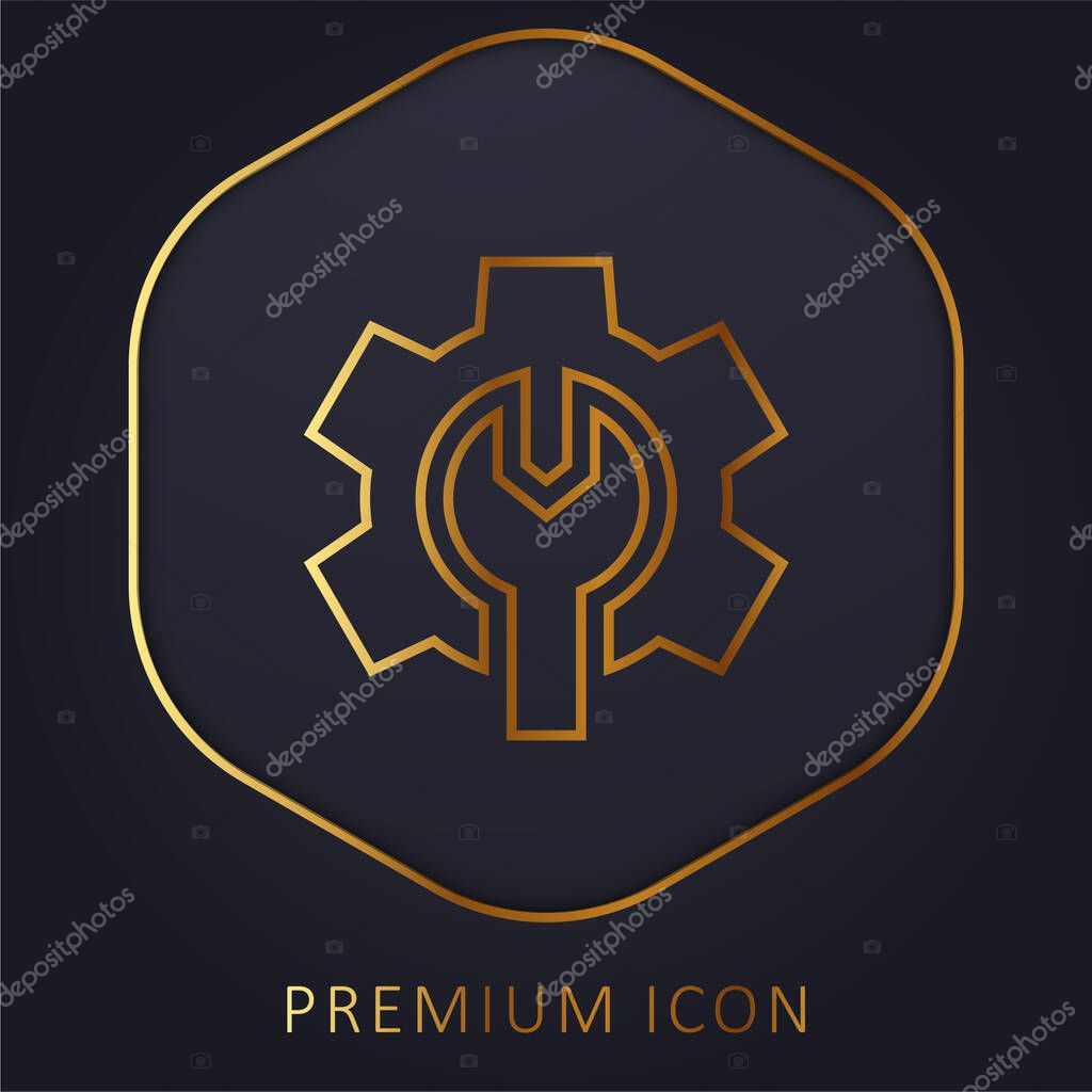 Admin golden line premium logo or icon