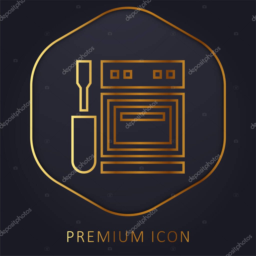 Appliance golden line premium logo or icon