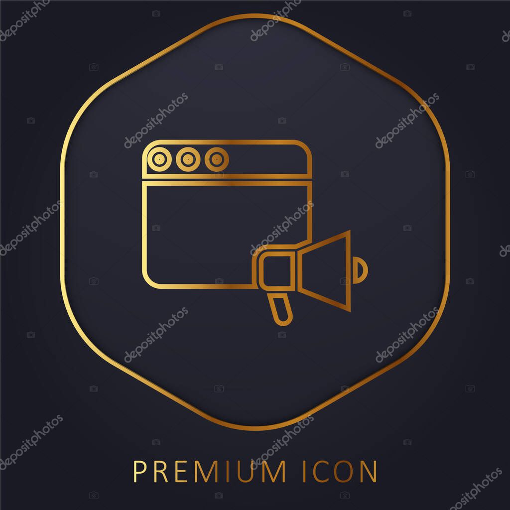 Announcer golden line premium logo or icon