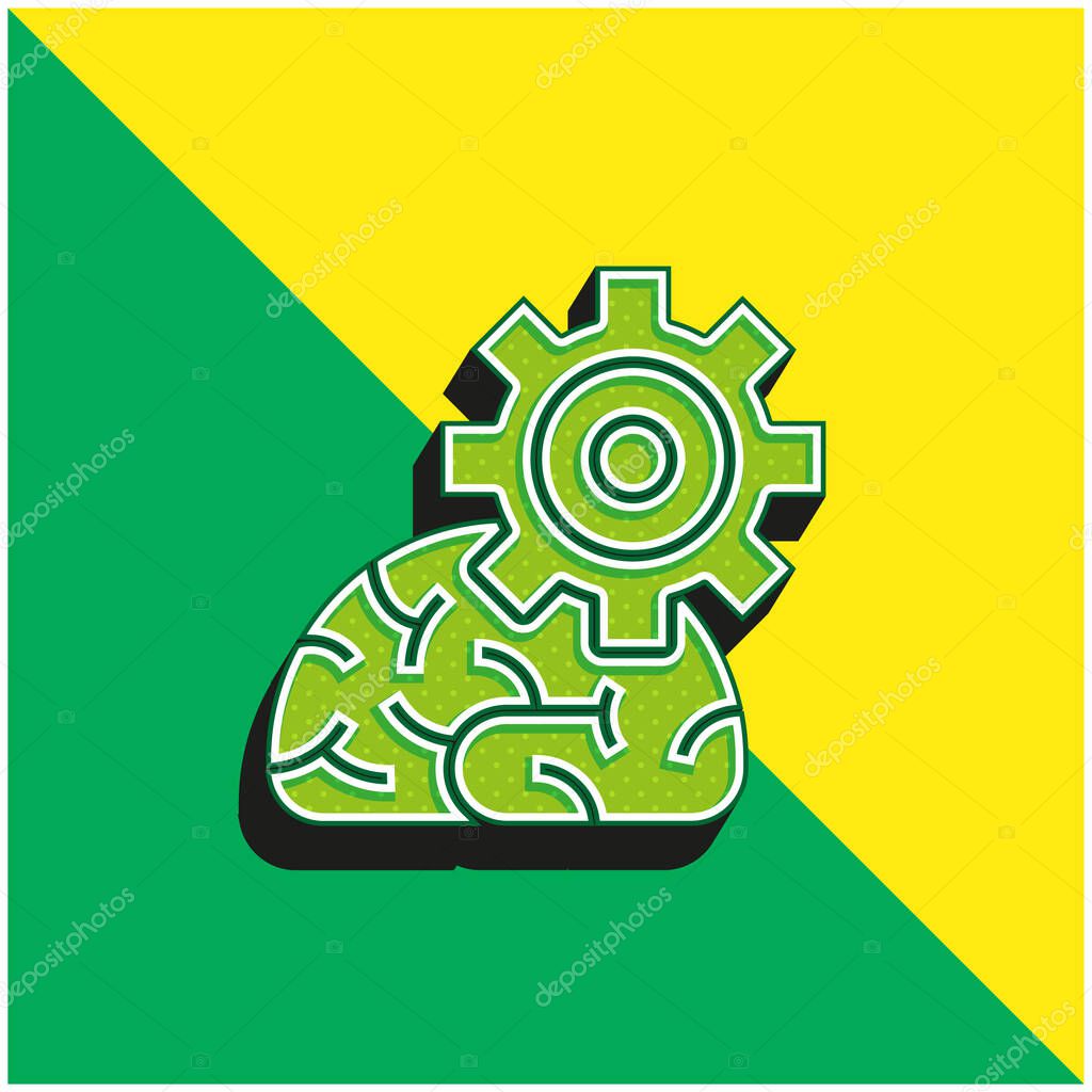 Algorithm Green and yellow modern 3d vector icon logo