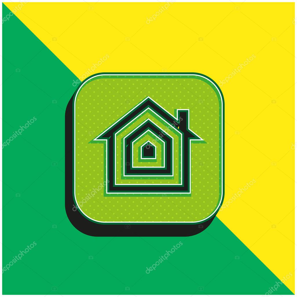 Apple Green and yellow modern 3d vector icon logo