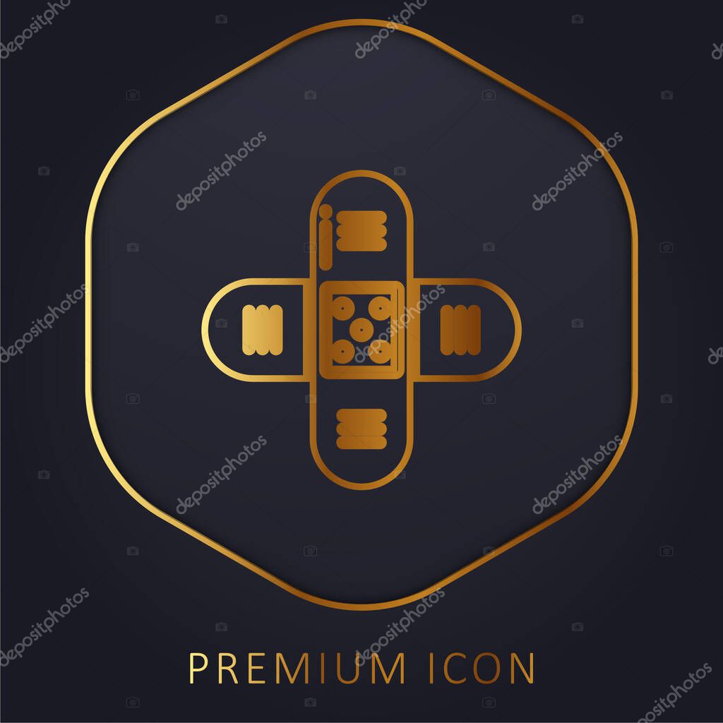 Bandage golden line premium logo or icon