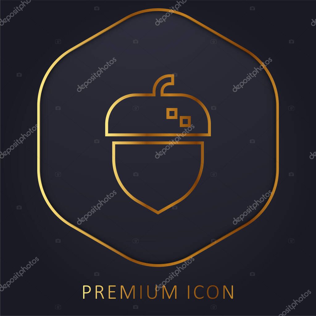 Acorn golden line premium logo or icon