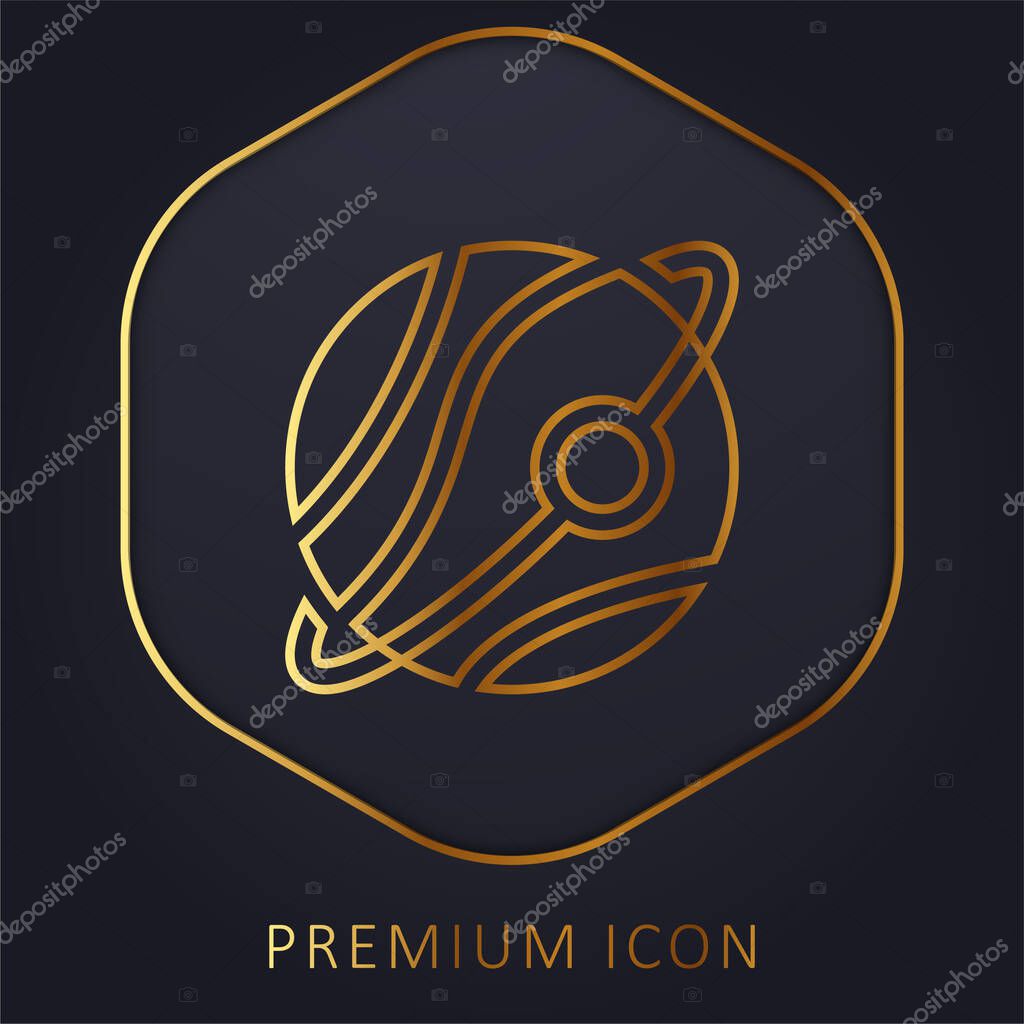 Astronomy golden line premium logo or icon