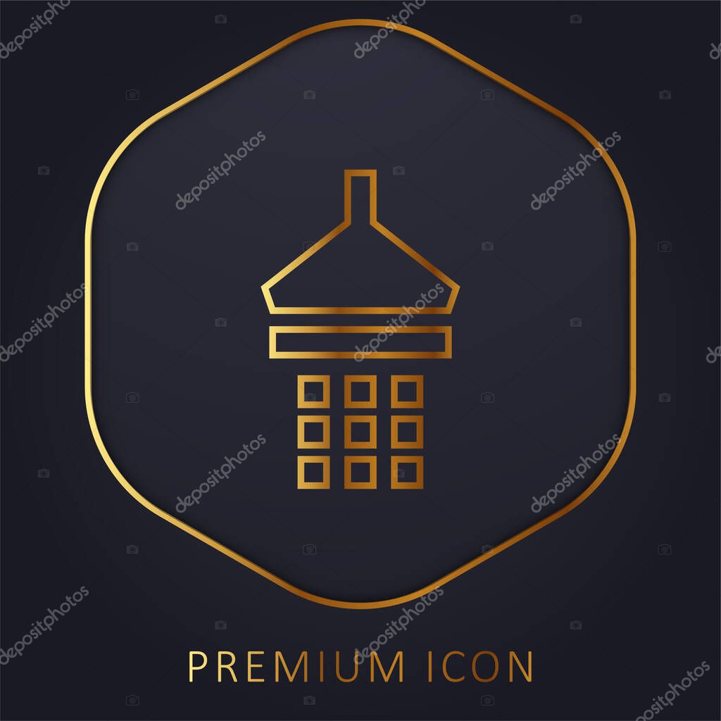 Bathroom Shower golden line premium logo or icon