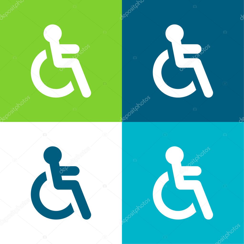 Accesibility Sign Flat four color minimal icon set