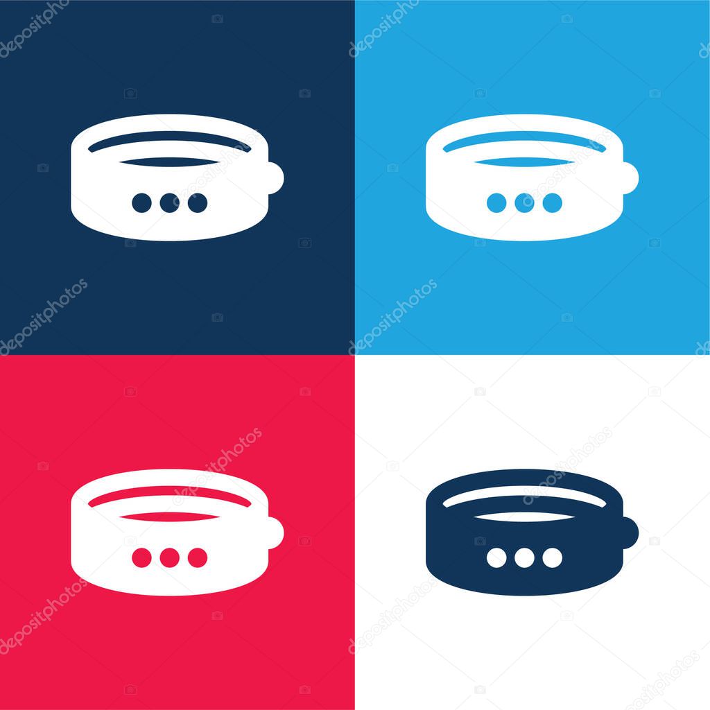 Bracelet blue and red four color minimal icon set