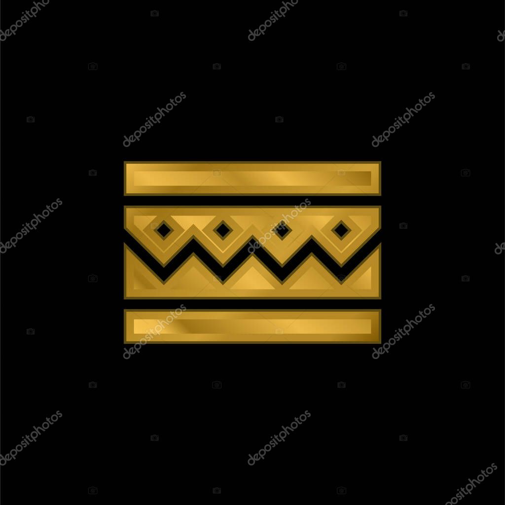 Bracelet gold plated metalic icon or logo vector