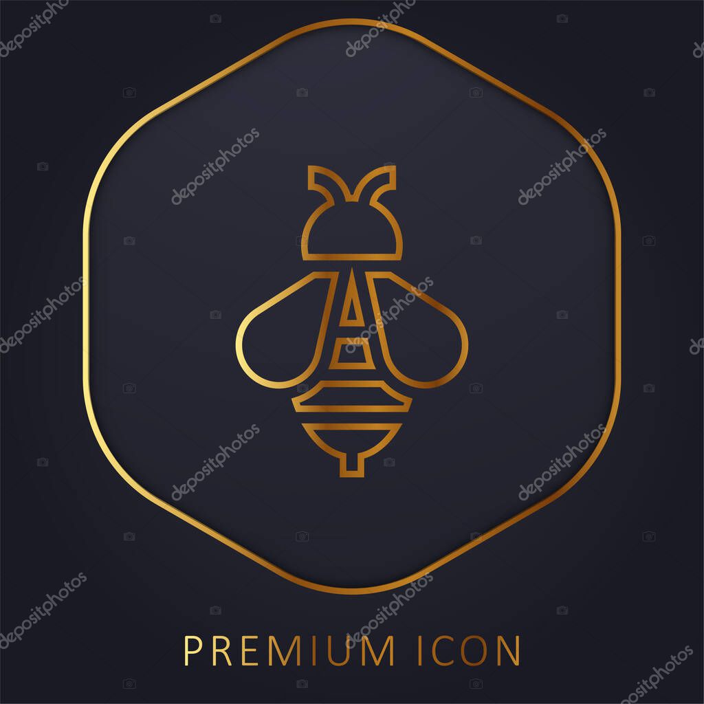 Bee golden line premium logo or icon