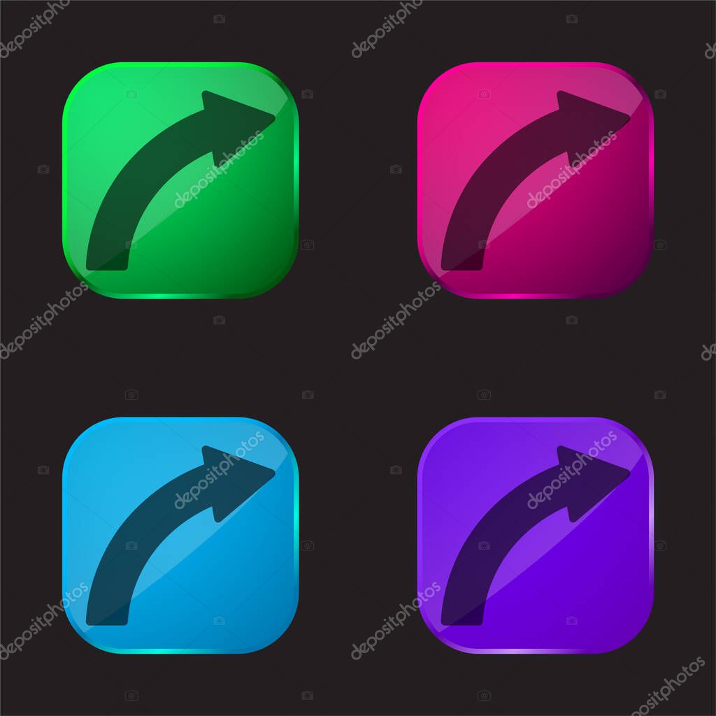 Ascending Arrow four color glass button icon