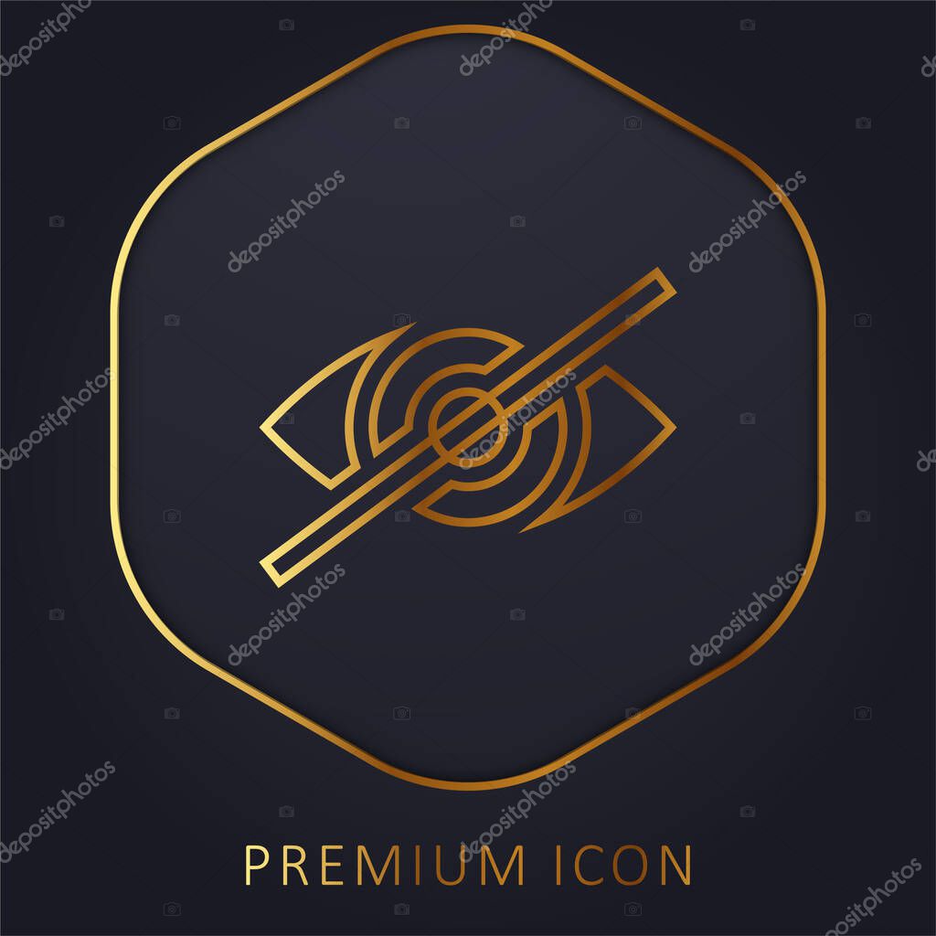 Blind golden line premium logo or icon