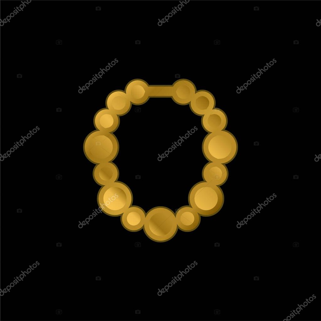 Beads gold plated metalic icon or logo vector