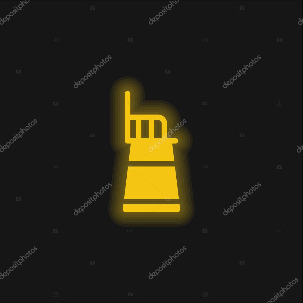 Baby Chair yellow glowing neon icon