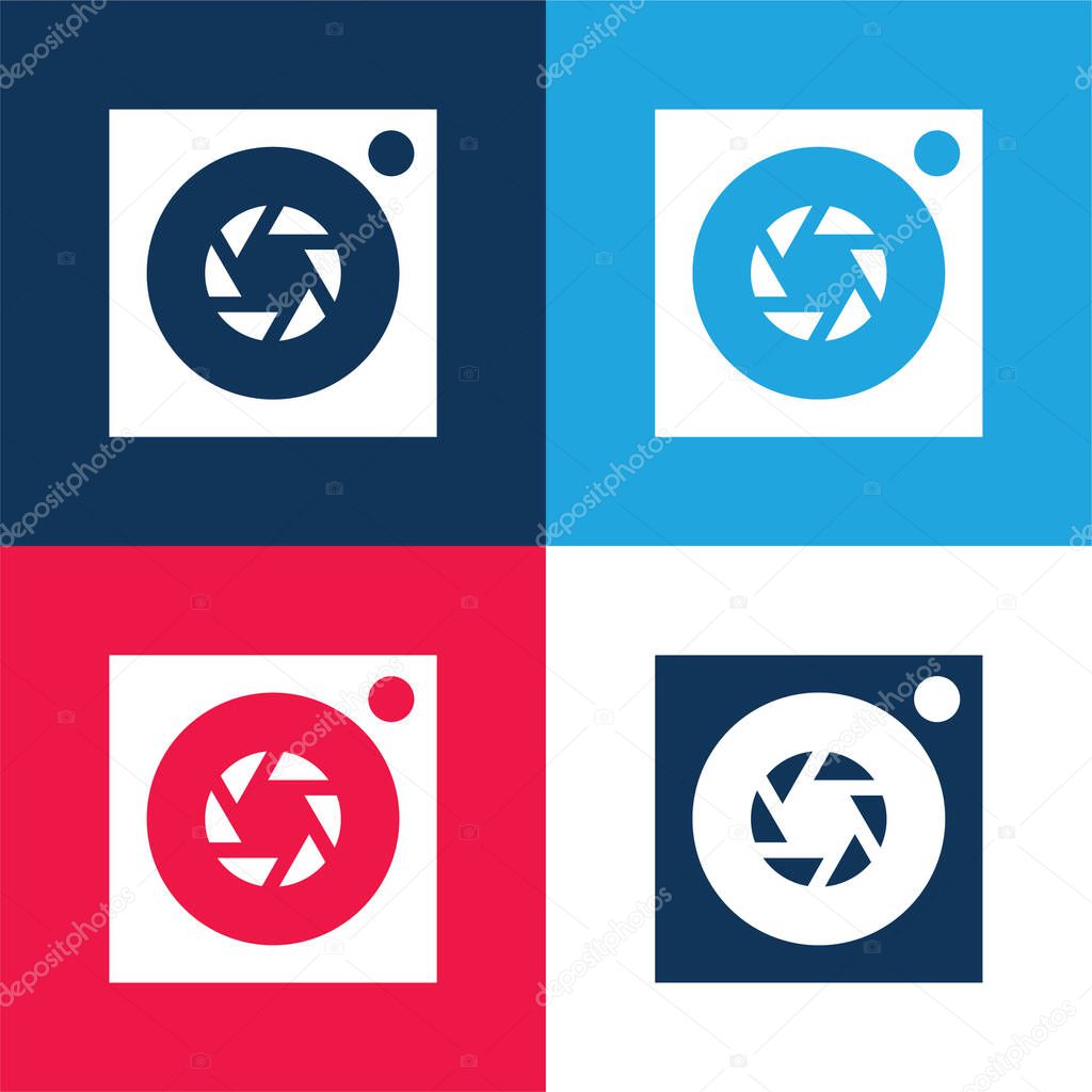 Aperture blue and red four color minimal icon set